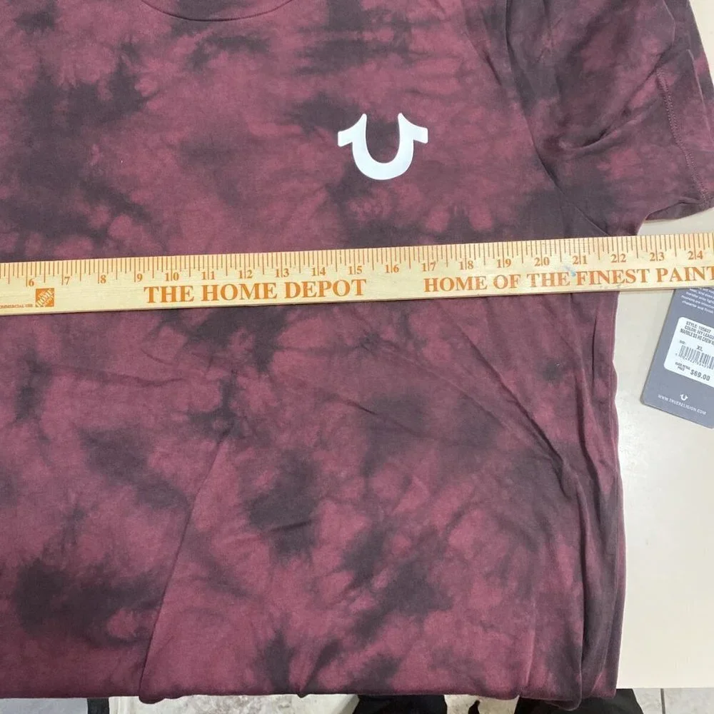 True Religion Men's Red MARBLE SS HS CREW NECK T-‎ Size XL, MSRP:$69.00 NWT